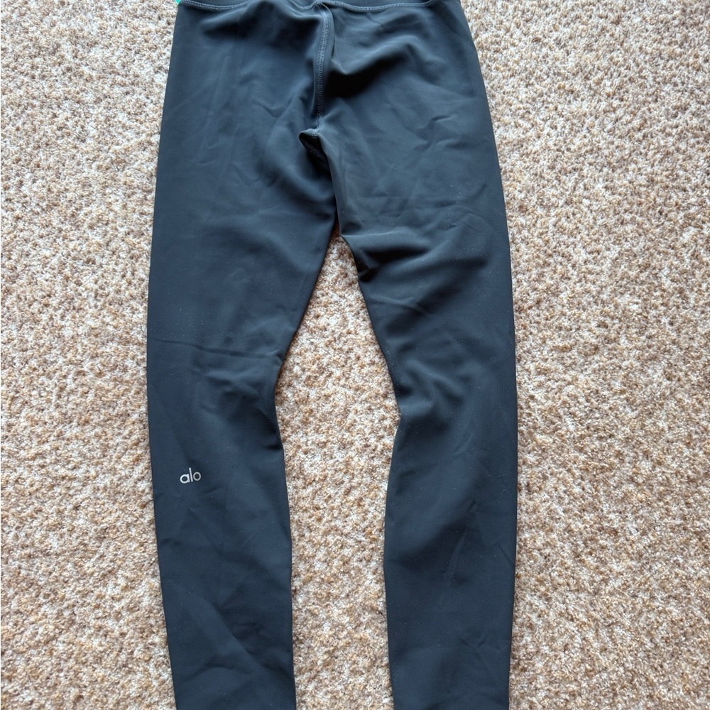 ALO YOGA HIGH-WAIST RIPPED WARRIOR LEGGING Small Anthracite - Picture 3 of 5